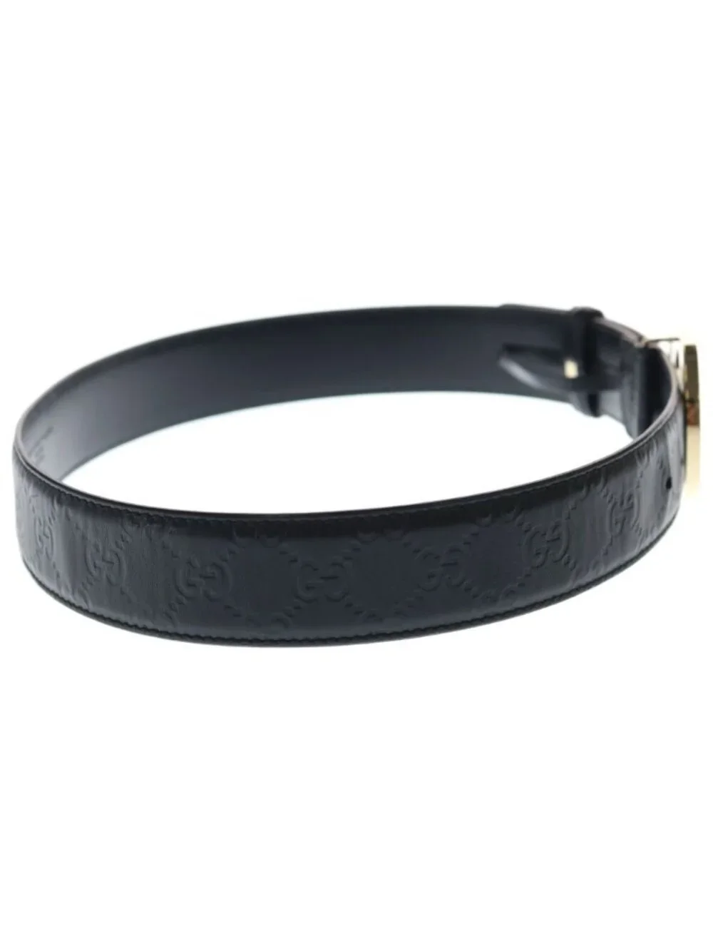 Gucci Interlocking Leather Belt Gold Black